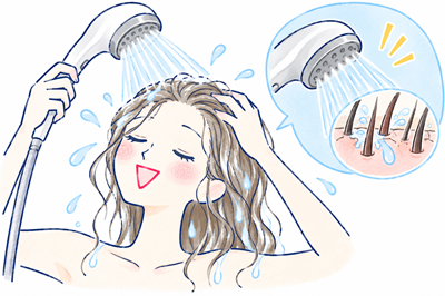 ミラブルExの頭皮モードでしっかり流す